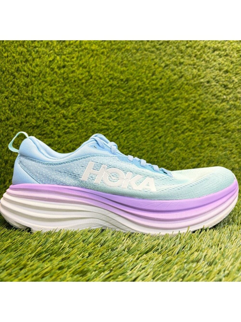 Hoka One One Bondi 8 Womens Size 10 Blue Purple Athletic Running Shoes Sneakers